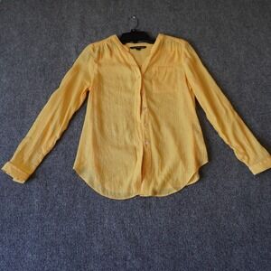 Zac & Rachel Petite Yellow‎ Long Sleeve Button Down Shirt PM
